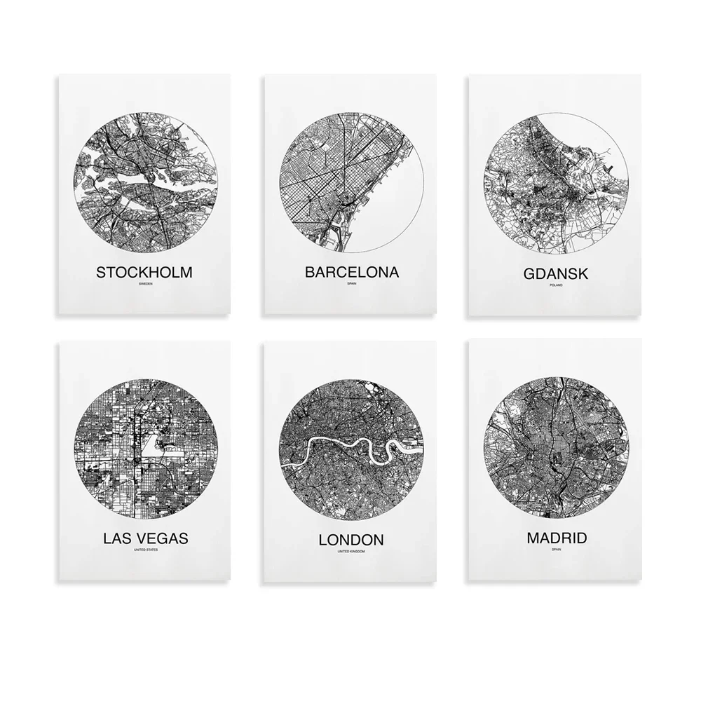 

Madrid, Gdansk, Brussels, Belfast, Sydney, Amsterdam, Stockholm, Cologne, Las Vegas city maps for typographic tourist posters