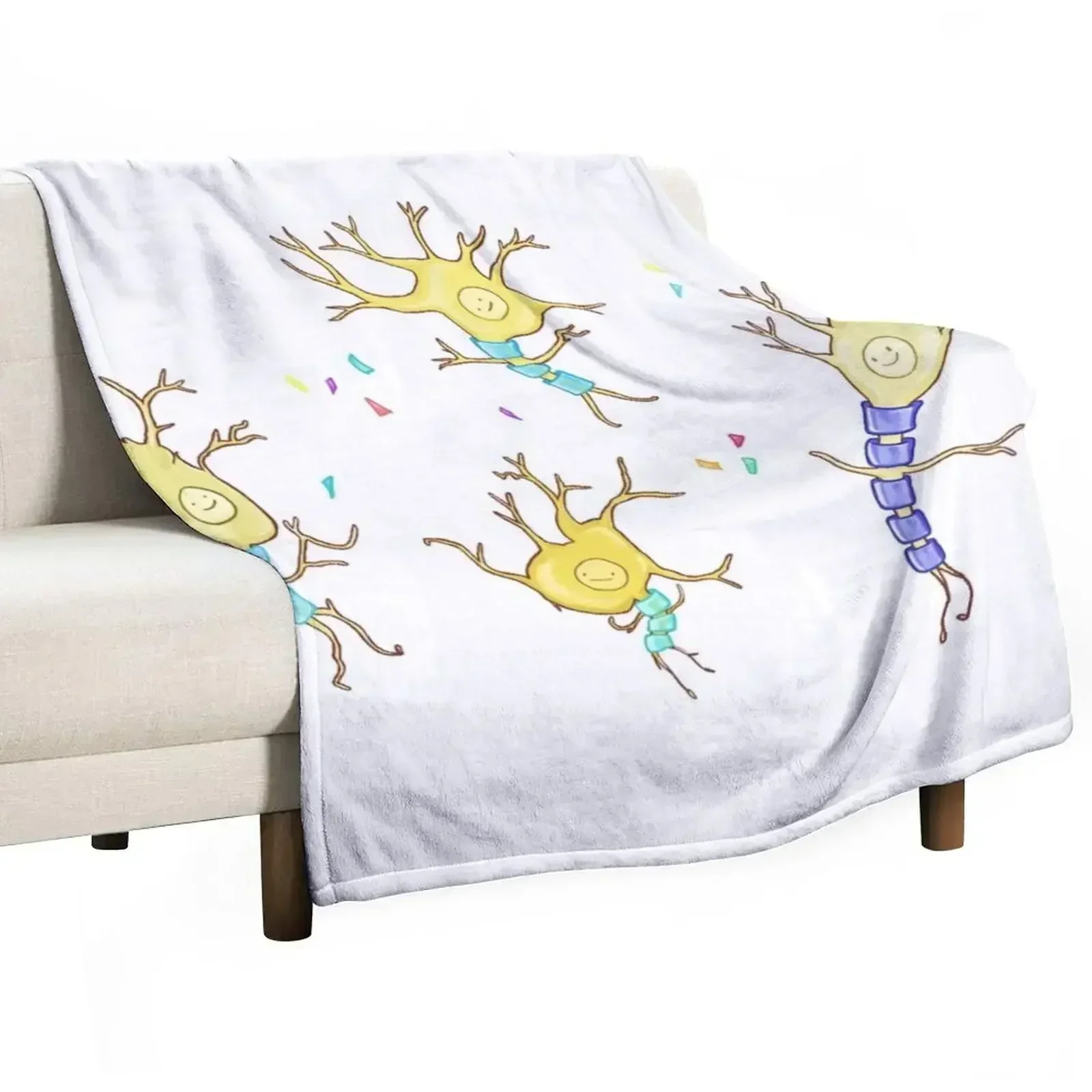 

Happy Neurons Throw Blanket Fluffy Cozy Throw Blanket for Home Decor