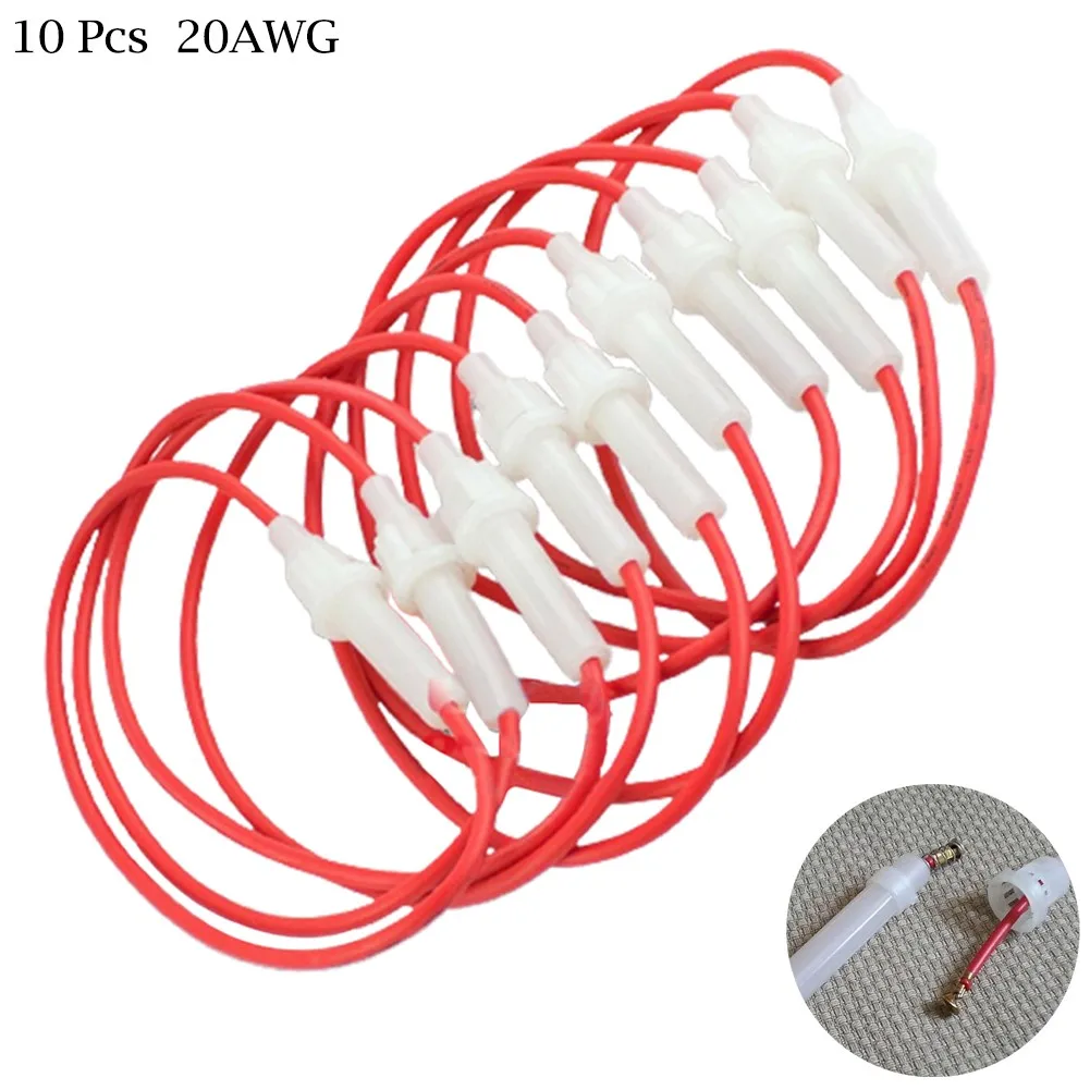 10PCS White AGC Glass Inline Fuse Holder 5x20mm 6x30mm Quick Connect Cable Socket For 20AWG Wire Harness Electrical Safety