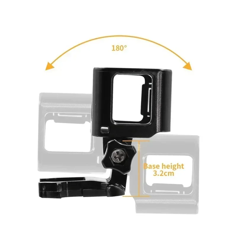 Coque de protection pour appareil photo GoPro Fore4 Session, cadre de protection, boîtier de protection, cadre arrière, montage à angle bas, accessoires Go Pro