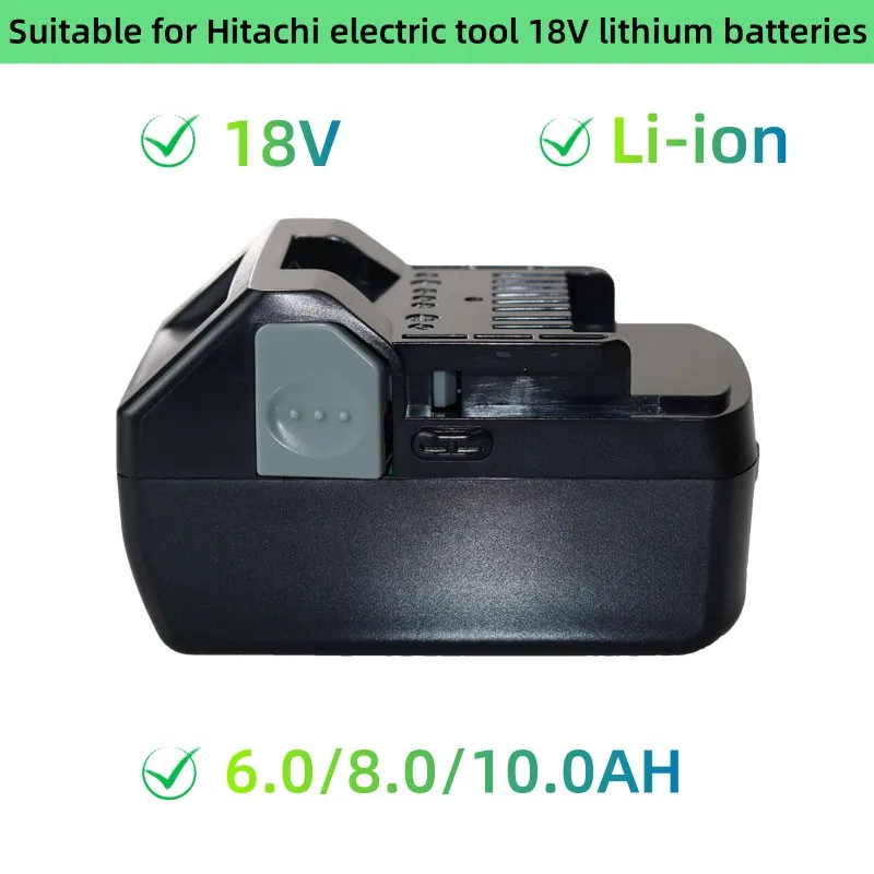 18V 6.0Ah 8.0Ah 10.0Ah Li-ion Battery For Hitachi  Cordless Power Tools BSL1850 BSL1860 BCL1815 EBM1830 BSL1840 330139
