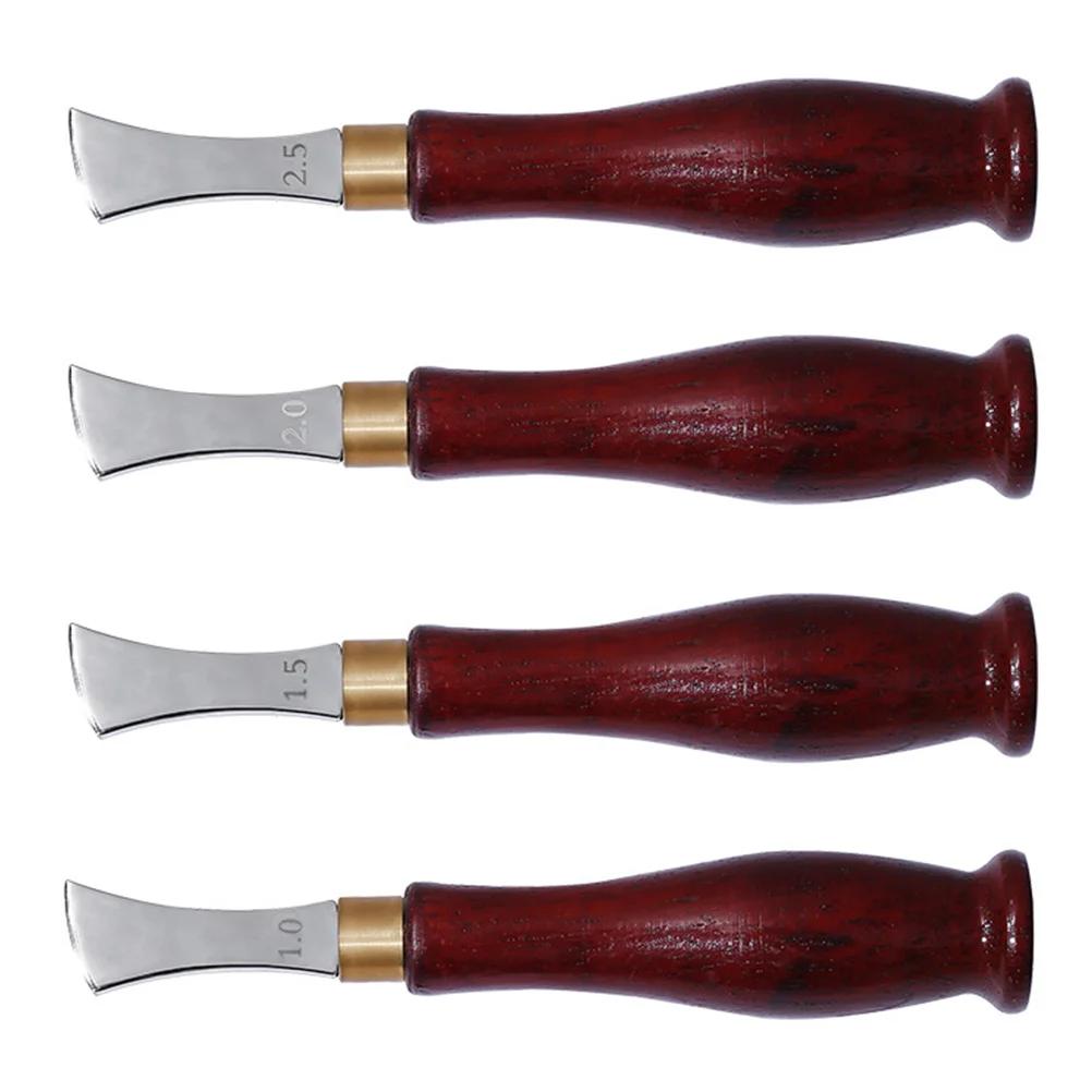 

1Pcs 1mm Fan Shape Press Line Tool Stainless Steel Shallow Groove Leathercraft Tool Wood Handle for DIY Home Studio