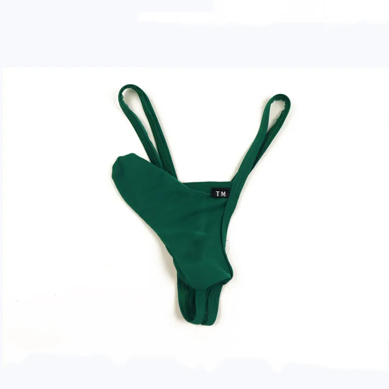 Solid Color Thin Strap Under Thong for Men Smooth Light Fabric Low Waist Comfort Indoor Wear Panties