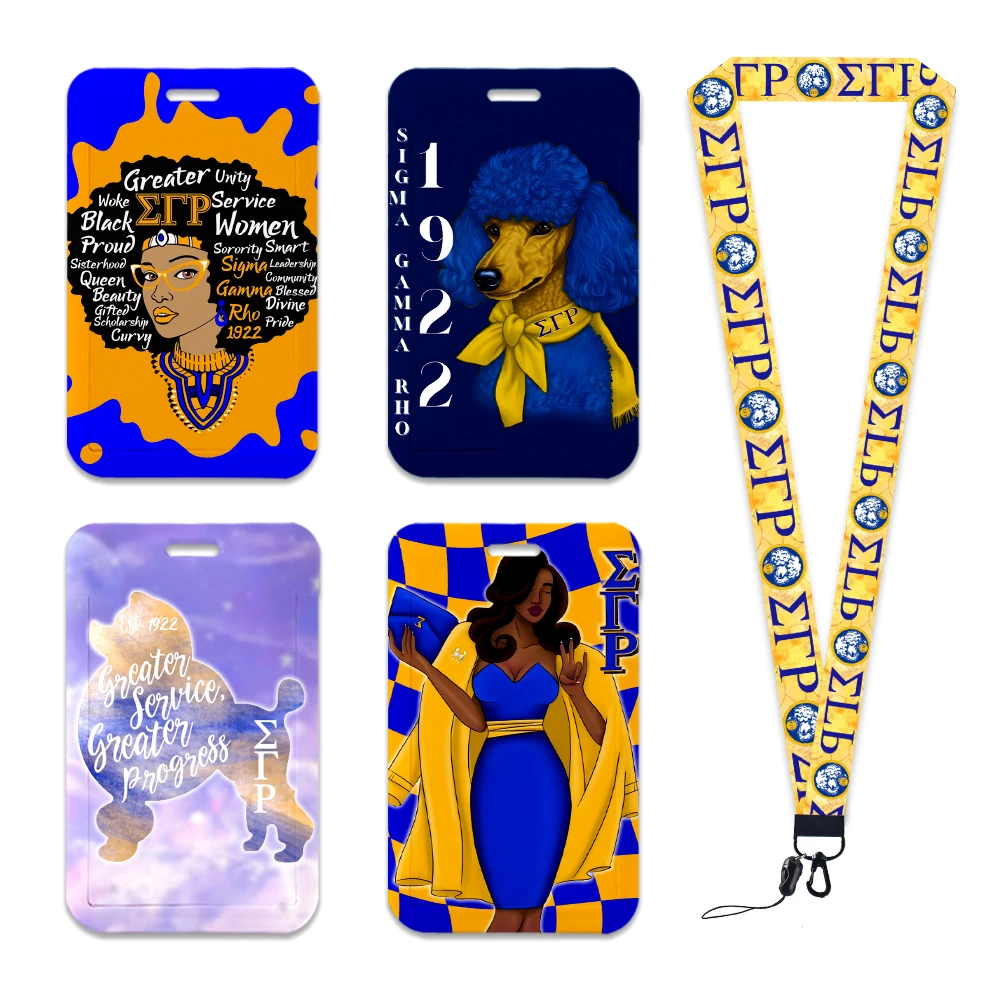 Sigma Gamma Rho Sorority Lanyard ID Card Holder Lanyard Credential Holders Neck Straps Women Badge Holder Keychains Accessories