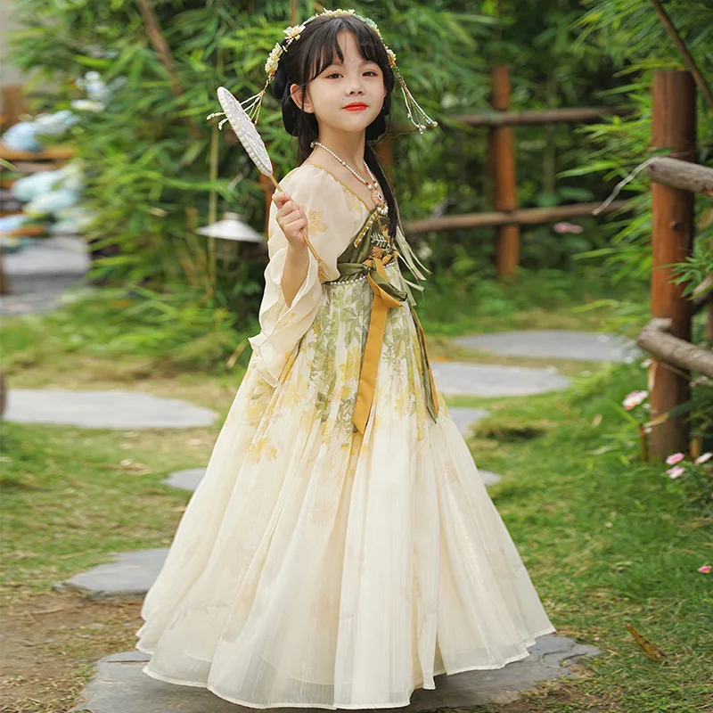 Sweet Girl Hanfu Vintage Chinese Dress Traditional Girls Children Cosplay Perform Costumes Fairy Dress Princess Tang Suit Kids