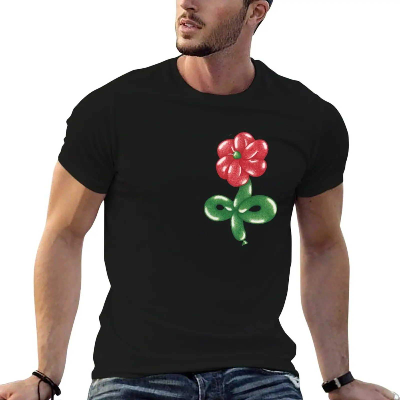 Balloon flower pointillism painting pop art, balloon twisting expert gift idea T-Shirt High Elasticity Sports Tee Shirt