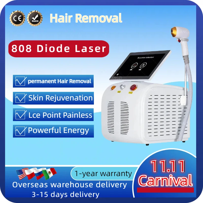 3 wavelength 808nm Diode Laser Hair Removal Machine Triple Wavelength Painless Permanent Portable 808nm 755nm 1064nm