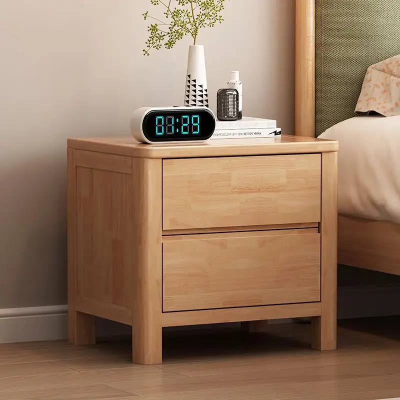 

Bedroom all solid wood bedside table simple oak storage cabinet
