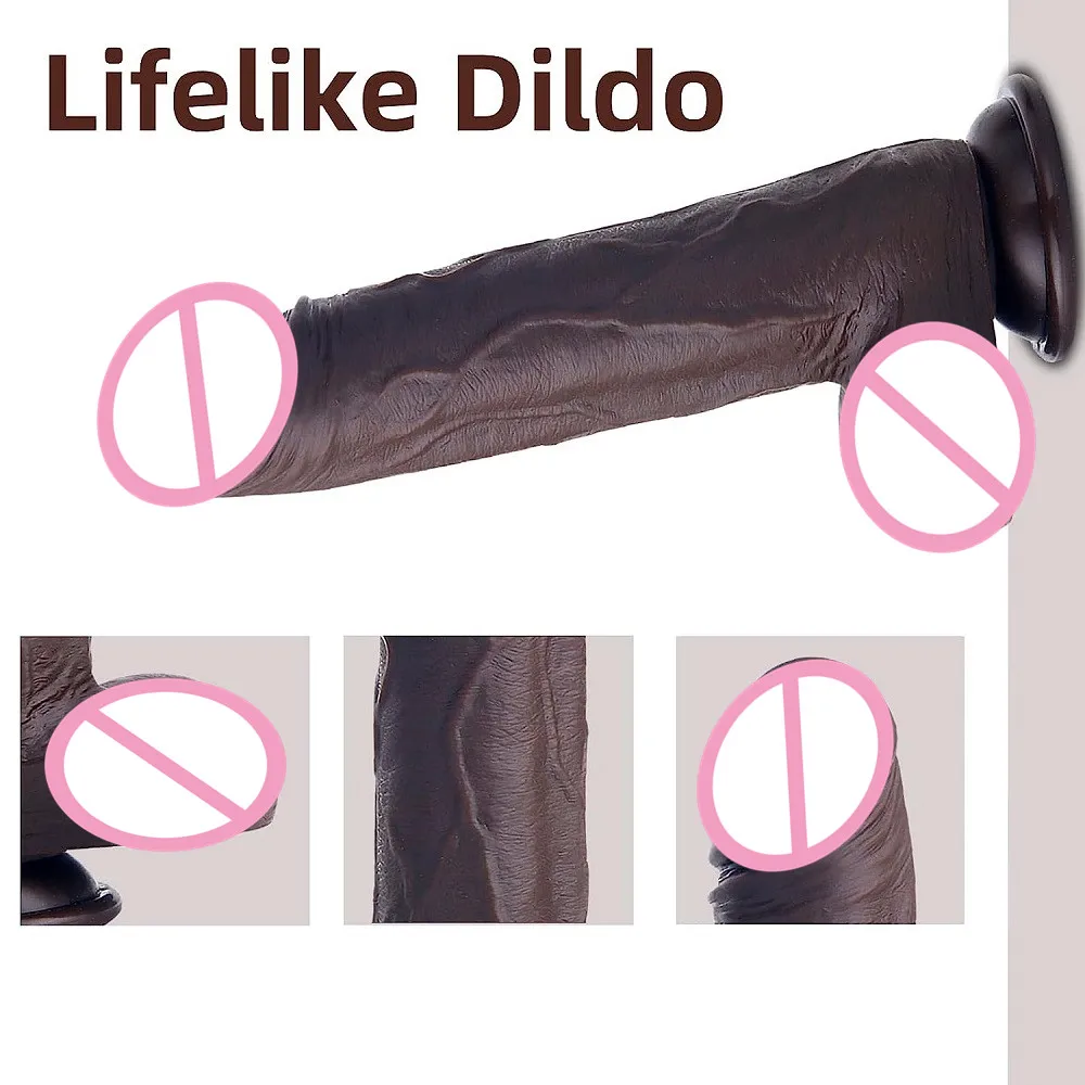 Realistic Vibrating Thrusting Dildo Vibrator Rotation Heating Dildo with Strong Suction Cup Adult Sex Toy for Women