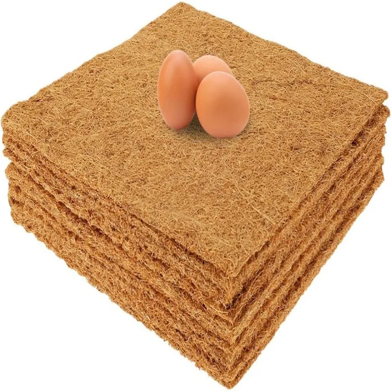 10 Pack Coconut Fiber Nesting Box Liners Chicken Nesting Pads Chicken Coop Bedding Mats Bulk Poultry Supplie for Hen Laying Eggs