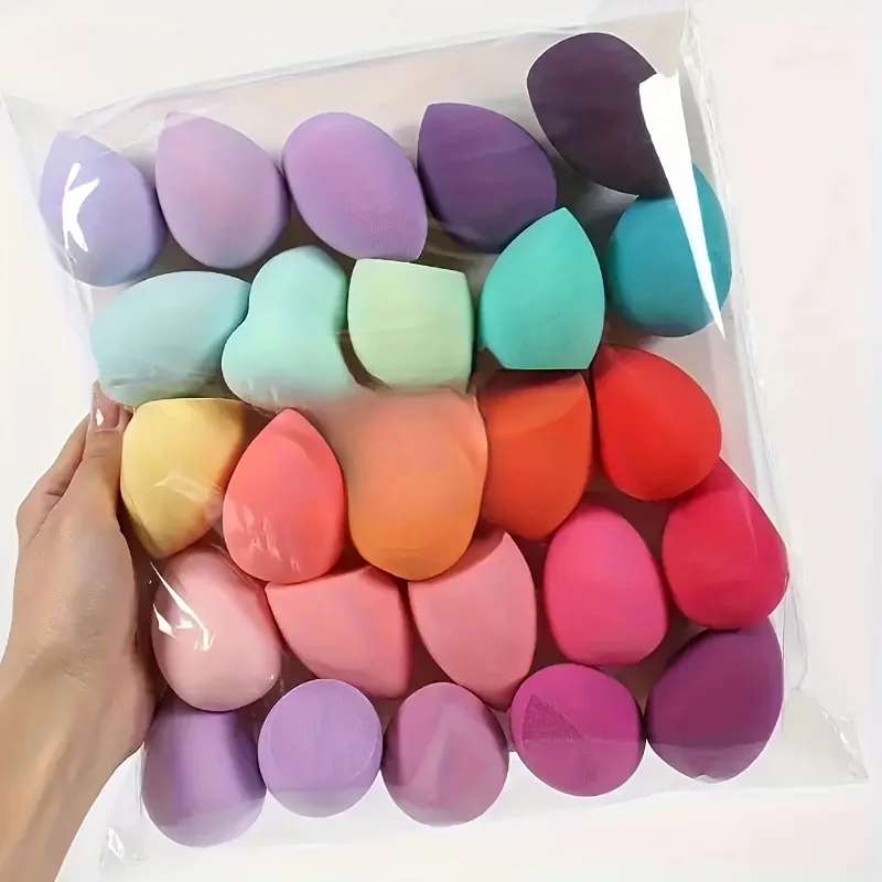 20 sztuk wielokolorowych gąbek do makijażu - hydrofilowe mokre/suchie blendery do kremu BB i podkładu w płynie |   Zestaw kosmetyków podróżnych