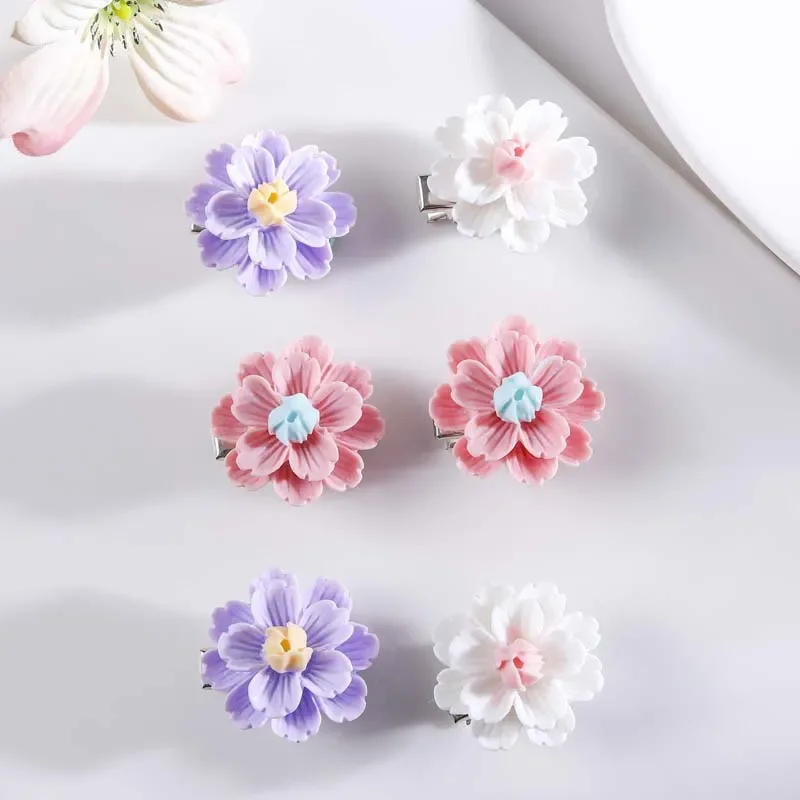 

Oaoleer 6Pcs/set Rose Flower Hairpin For Baby Girls Cute Children Hair Clips Kids Headwear Barrettes Hairgrips Hair Accessories