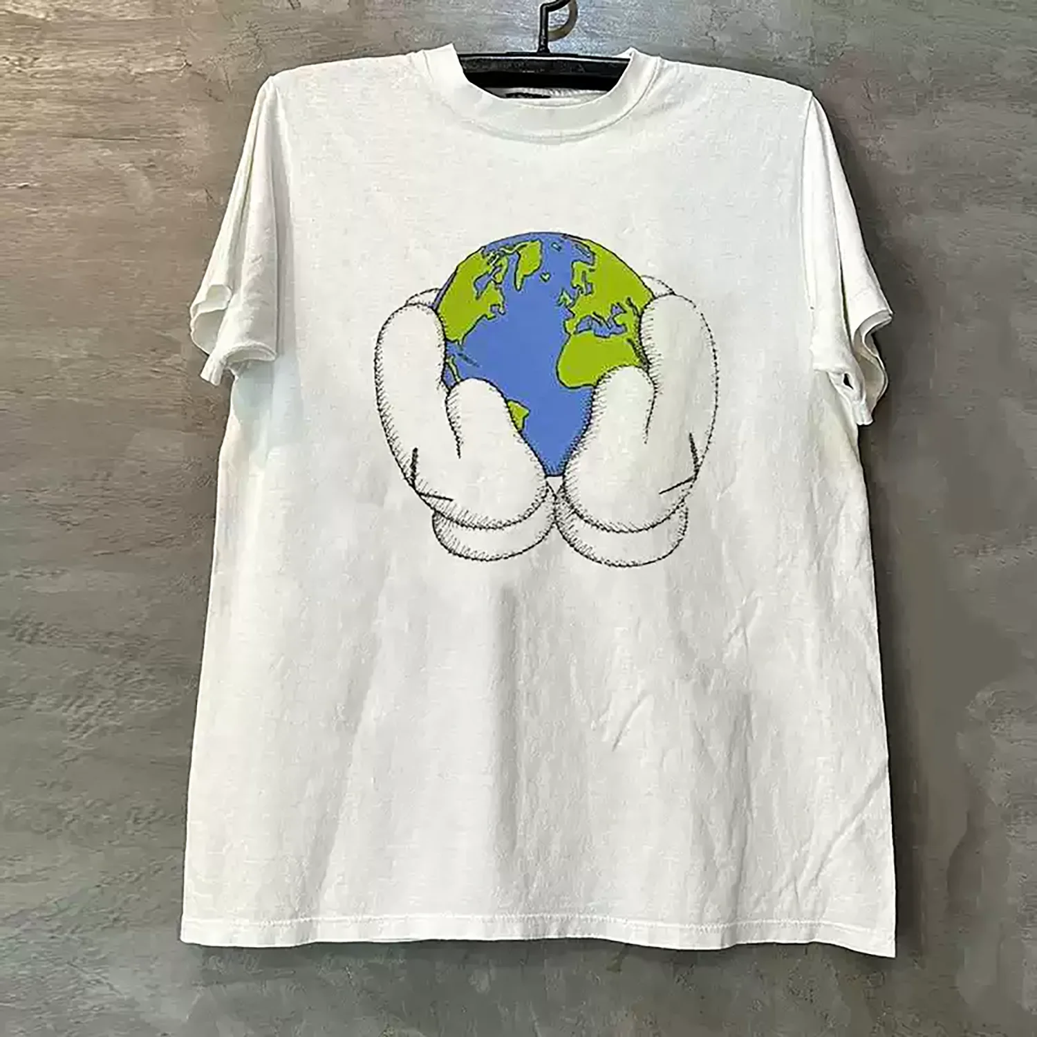 Peace for ALL Earth Pattern Designable Short-Sleeved T-Shirt OS Style Lazy American Cool Brand round Neck Unisex T-shirt.heavyweight cotton, pre shrunk tee, butterysoft, graphic print crew neck、 gift for menwomen, wash resistant print                    .