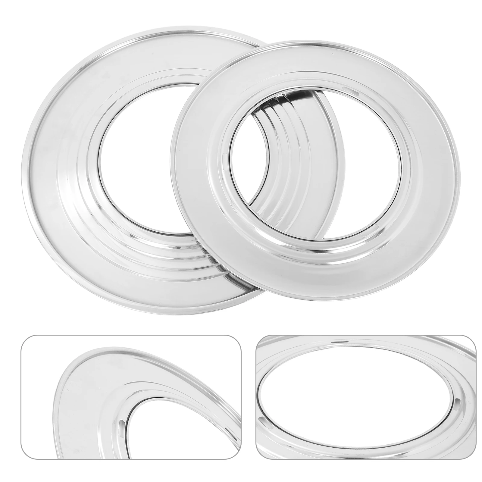 

2pcs Stainless Steel Steaming Rack Round Plate Adapter For Dumplings Seafood Vegetables Kitchen Accessories Stackable Steam Tray