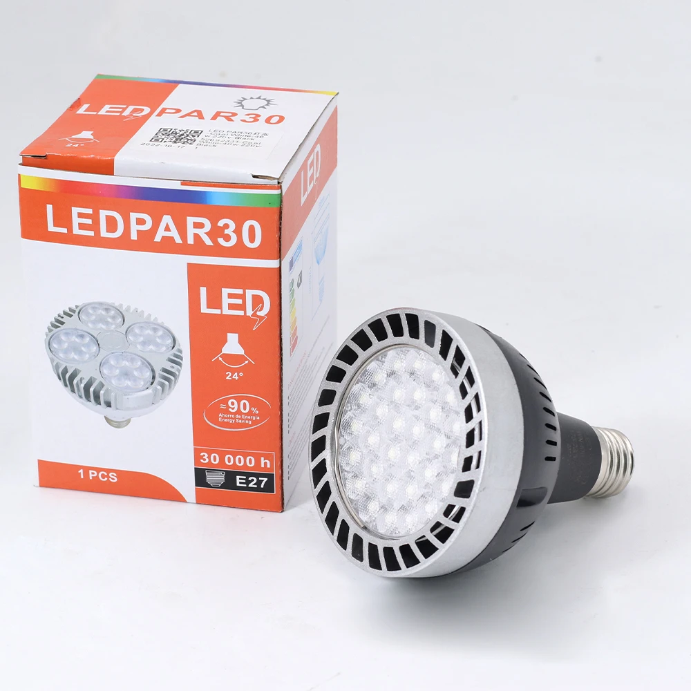 Bombilla LED PAR30 de 35W/45W E27, Súper Brillante, Ahorro de Energía, 220V, Foco, Luz Diurna, Proyector, Iluminación