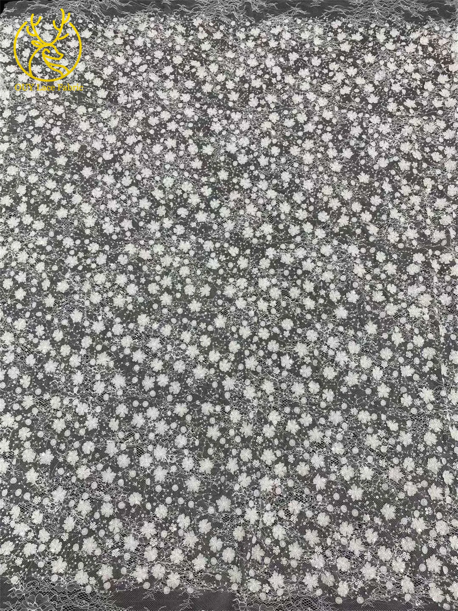 Neuester Spitzenstoff mit Pailletten und Perlen, 2026, hochwertiger afrikanischer nigerianischer Spitzenstoff, Hochzeitskleid und Abendkleid, Nähen, 5 Yards – Detail 9