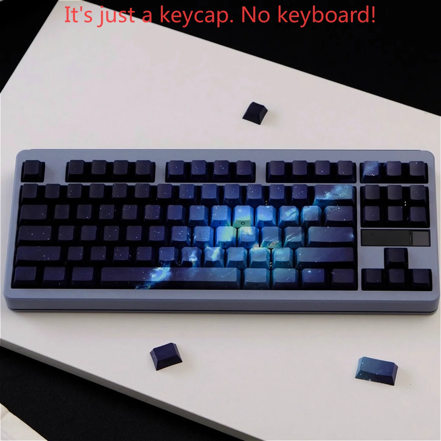 Space Starry Cherry Keychain PBT 131 Key Side Engraved Transparent Personalized Keycap for MX Switch Wooting Mechanical Keyboard