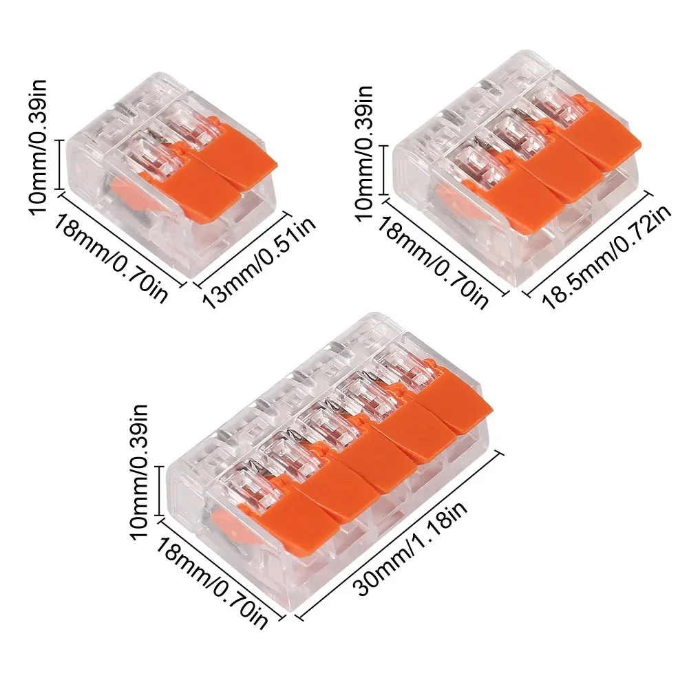 75pcs Box Type Electrical Wire Connector 2 Port 3 Port 5 Port Mini Quick Connector Universal Wire Connector Terminal