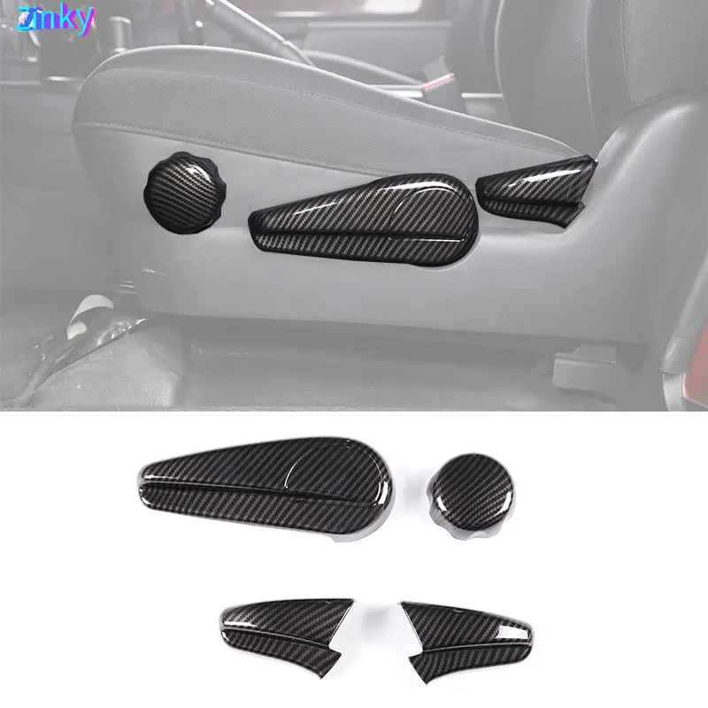 

FOR TOYOTA FJ CRUISER 2007 - 2021 Car Seat Adjust Switch Button Cover Garnish Trim Sticker ABS Carbon Fiber Accessories 4Pcs LHD