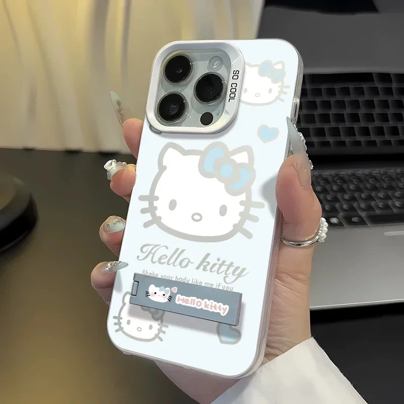 Blue Cute Hello Kitty Phone Case for Samsung A73 A72 A55 A54 A53 A35 A34 A33 A24 A23 A22 A15 A14 A13 A05 4G 5G Cover with Holder image 2