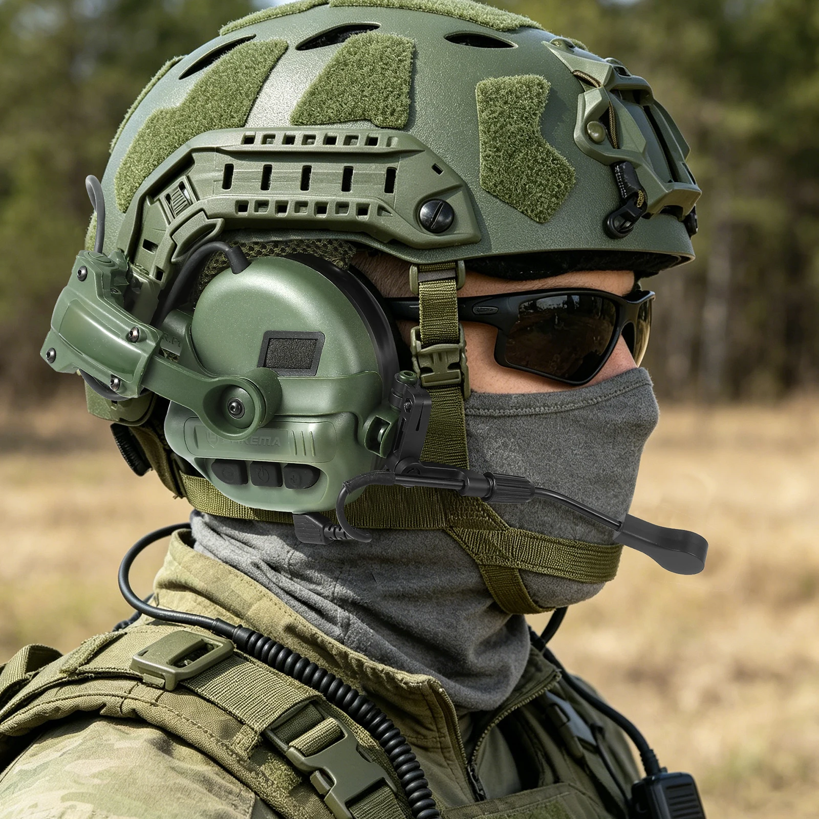Outdoor Tactical Shooting Headset Electronic Noise Cancelling Earmuff with Mic for Communication, 6 X Sound Pickup for Hunting image 6