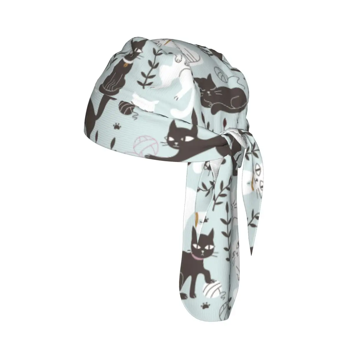 

Дышащая велосипедная шапка-шарф с рисунком кошек в стиле дудл, быстросохнущая
