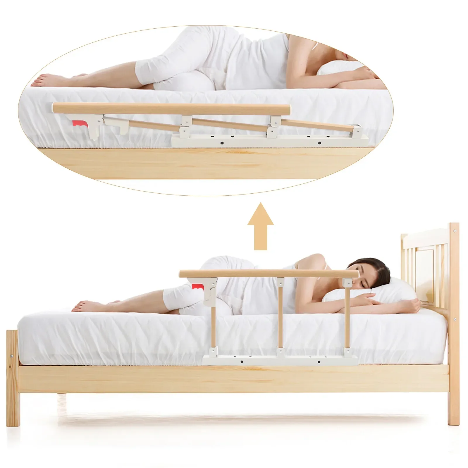 Bed Rails for Elderly Adults Foldable Rail Assist Safety Bed Handrai for Seniors Safety Assist Handle Bedside Guard Railing