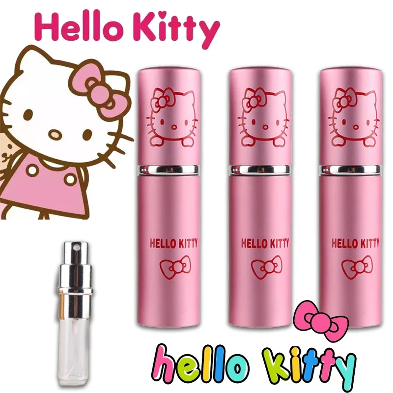 Sanrio Hello Kitty Refillable Bottles Women Perfume Atomizer Kawaii Anime 10ml Alloy Empty Spray Portable Travel Perfume Bottle