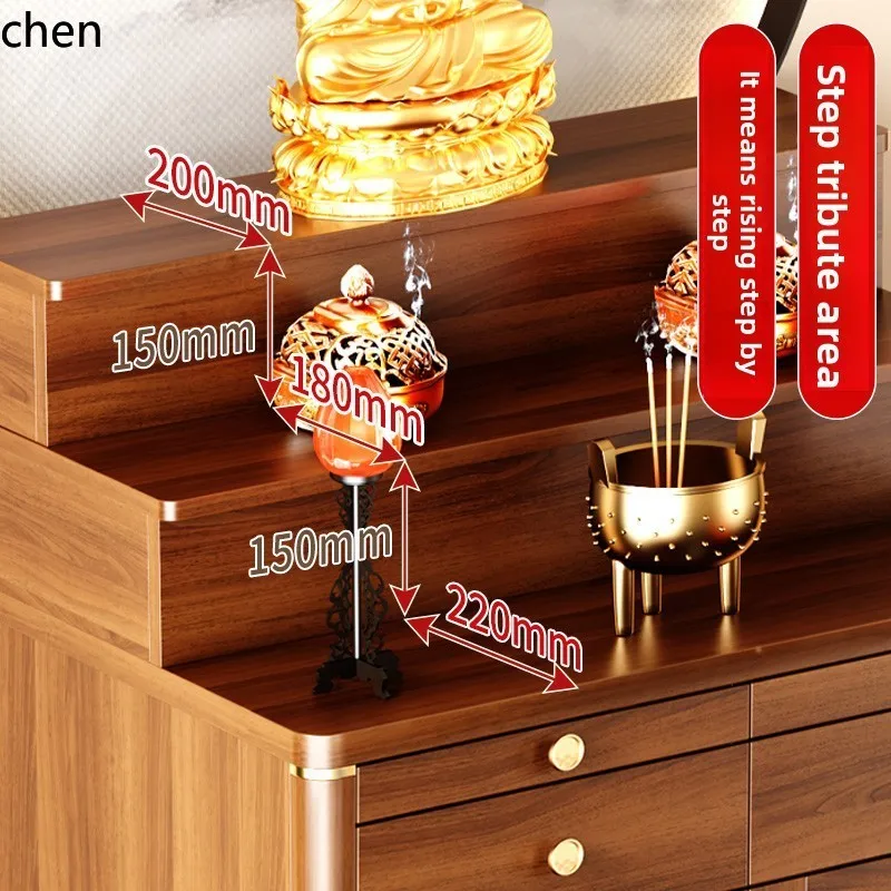 YFY  Buddhist shrine  cabinet incense case household new Chinese style God of Wealth offering Bodhisattva Buddha cabinet