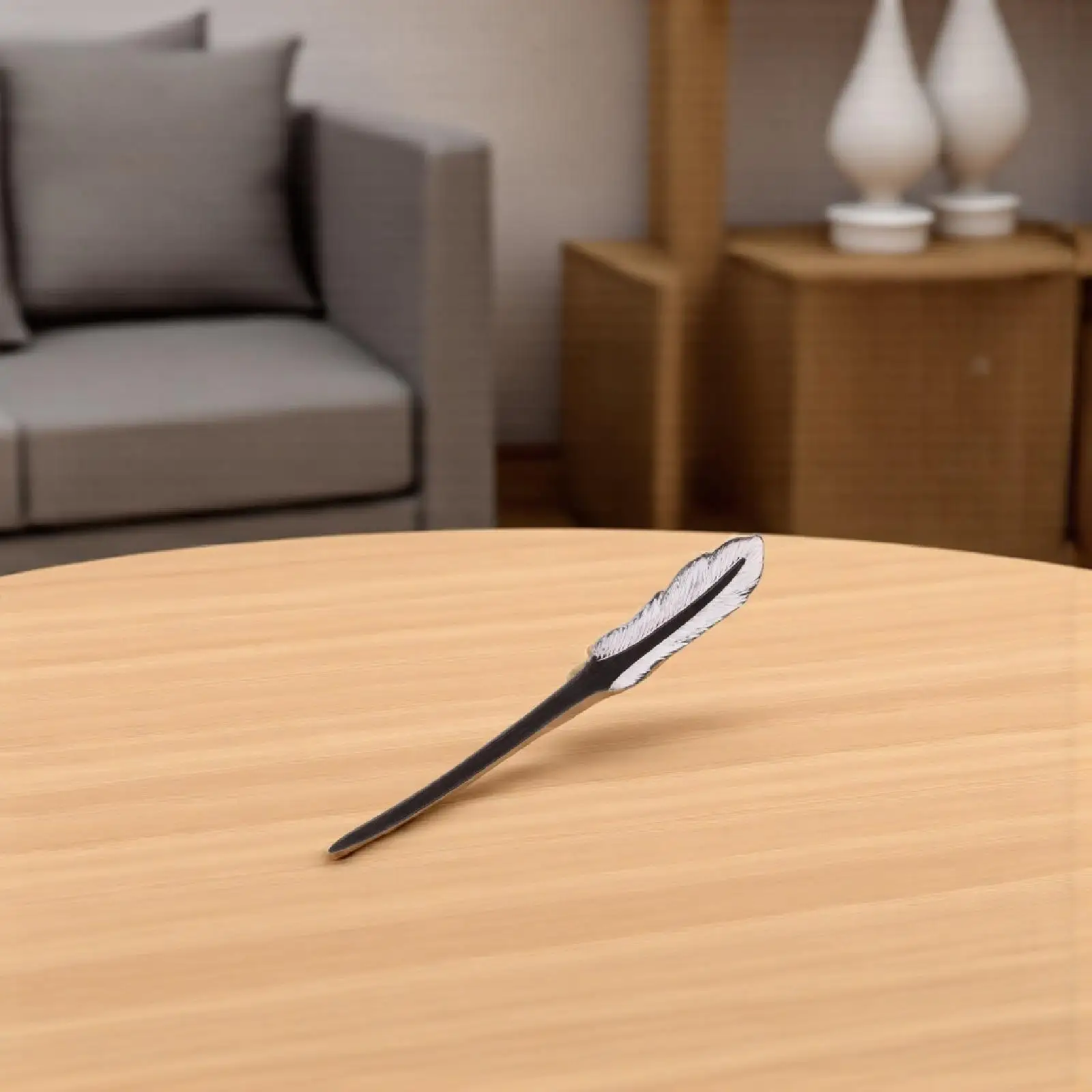 

Handmade Wooden Feathered Hairpin Purple Elegant Retro Chinese Hair Stick Hairpin for Women Girls Daily Hair Accessories