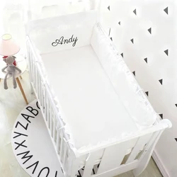 Personalized Name 5pcs/set Baby Crib Bedding Set Cotton Toddler Baby Bed Linens Baby Cot Bumpers Bed Flat Sheet