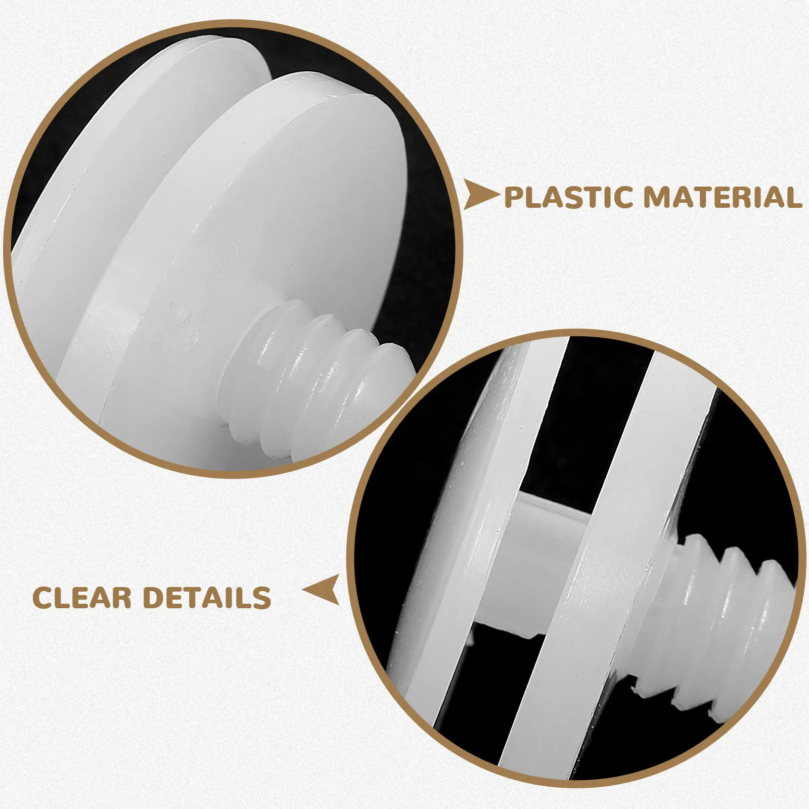 50Set Joint Parts DIY Craft Accessories Plastic Joints White 25Mm Flexible Rotate 360 Degrees for Handmade Creations