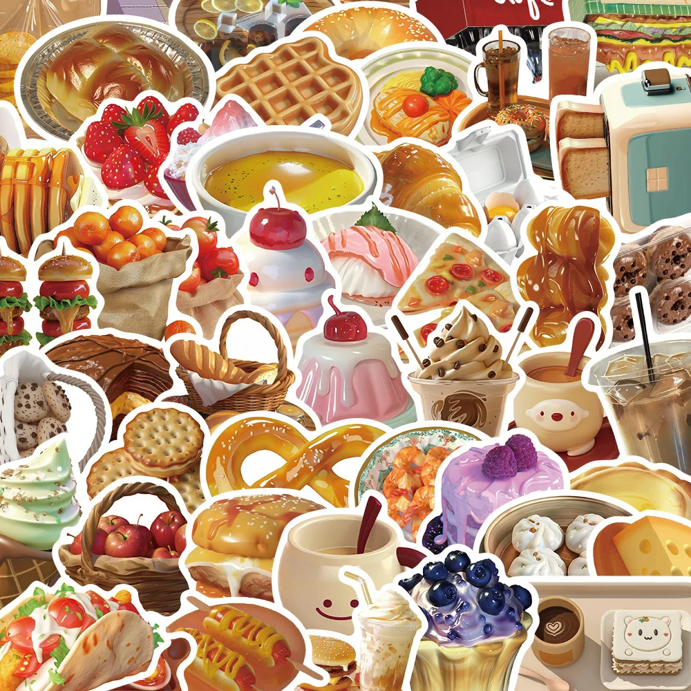 10/30/50pcs Ins Style Kawaii Food graffiti sticker For Suitcase Skateboard Laptop Luggage Phone Styling DIY Decal Pegatina