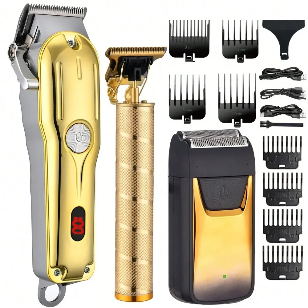 

Профессиональный набор машинок для стрижки волос, USB-перезаряжаемая электрическая бритва, триммер для бороды, машинка для стрижки, набор для парикмахеров, беспроводная.