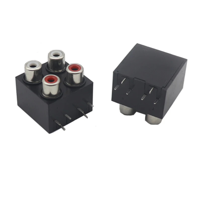 【5-1PCS】AV-8.4-12 Socket RCA Lotus Socket Audio And Video Socket Signal Socket Sealed 4-hole Bit