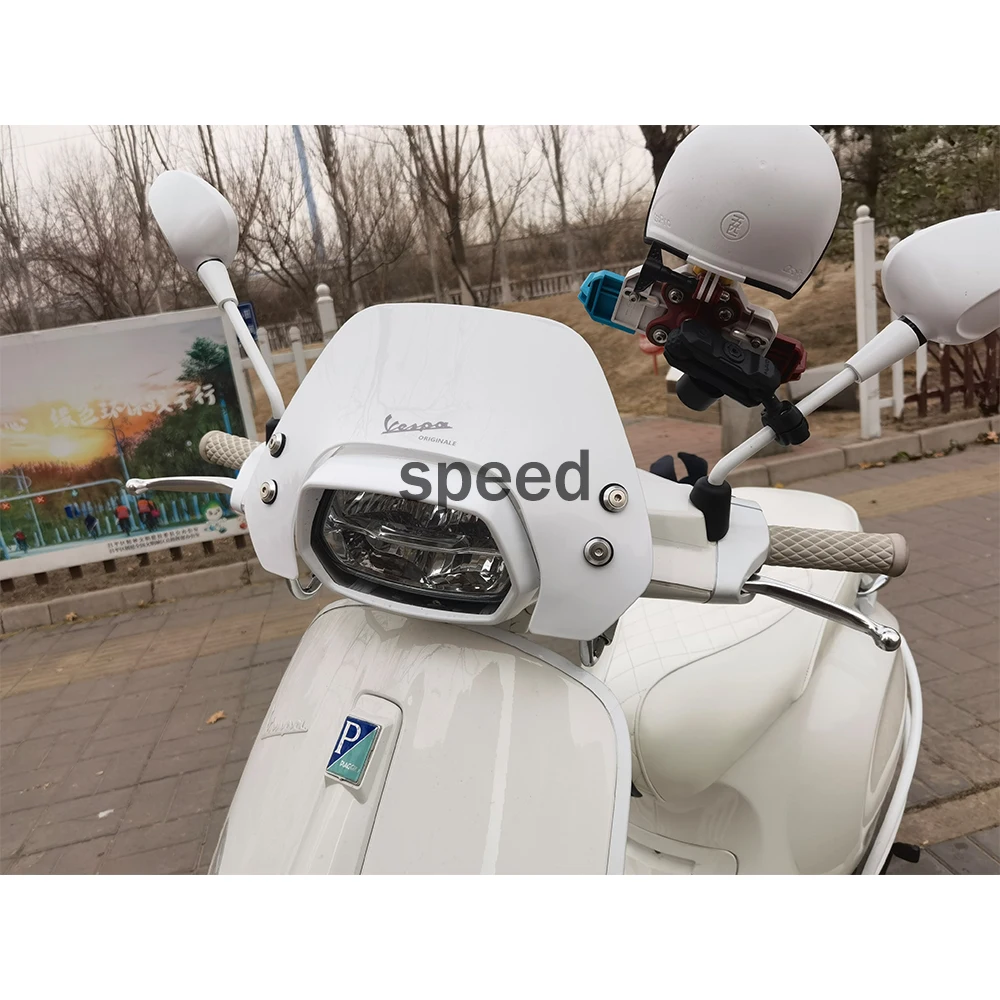 Windscreen Windshield Wind Deflector Shield Screen Visor Glass with Bracket For Piaggio Vespa Primavera 150 2013-2023 2022 2021