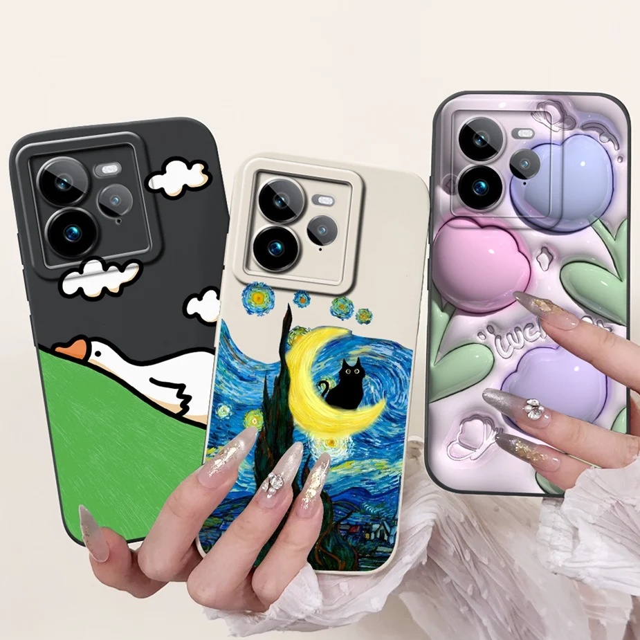 ل Realme GT7 حافظة RealmeGT 7T مضحك الكرتون غطاء لينة سيليكون جراب هاتف ل Realme GT 7 برو GT7 T GT7T 5G الغطاء الخلفي Fundas