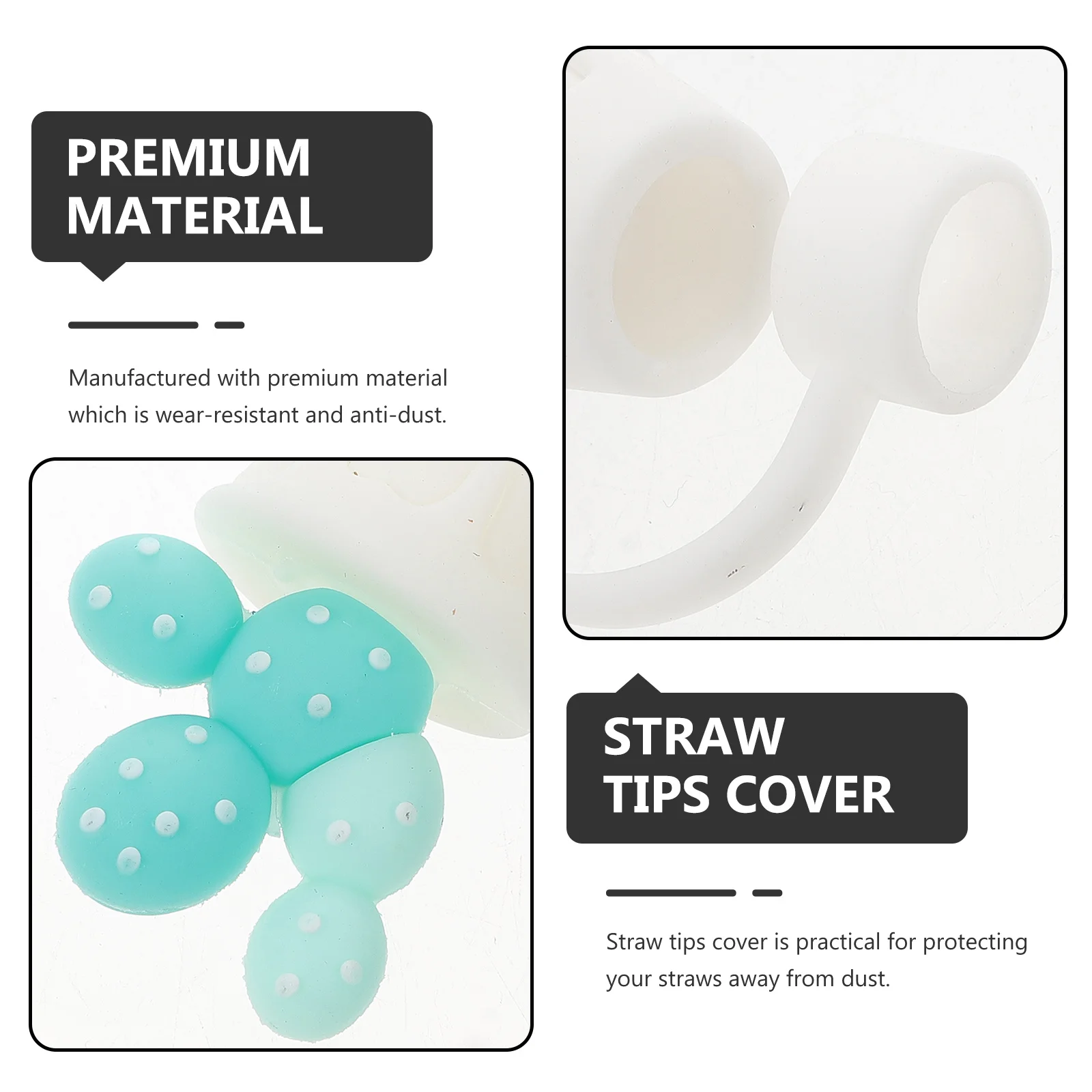 

2pcs Silicone Covers Reusable Cactus Design Washable Non-Slip Straw Caps For Bottles Mugs Glasses Dust Plug Protector Reusable