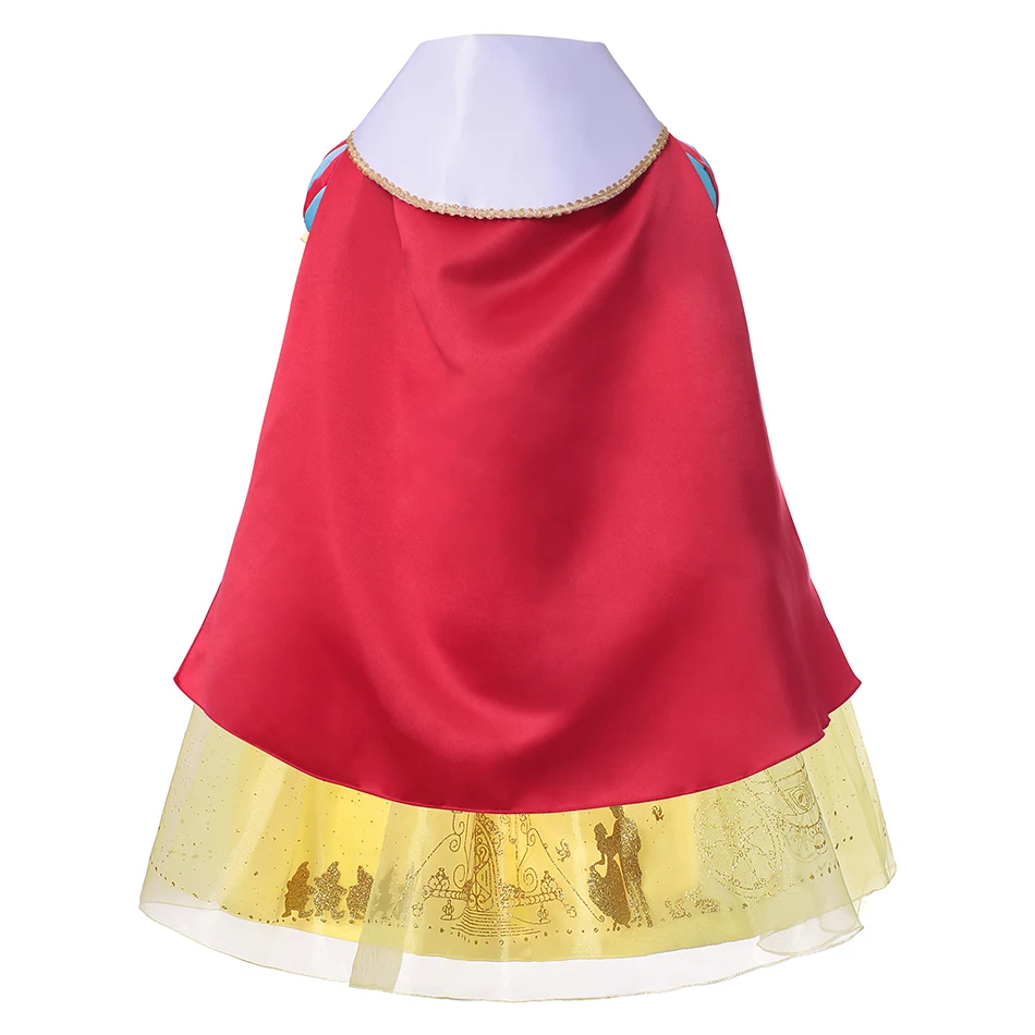 Girl Snow White Dress Kids Deluxe Embroidery Gown With Cloak Child Classical Princess Dress Up Costume Halloween Cosplay Outfits