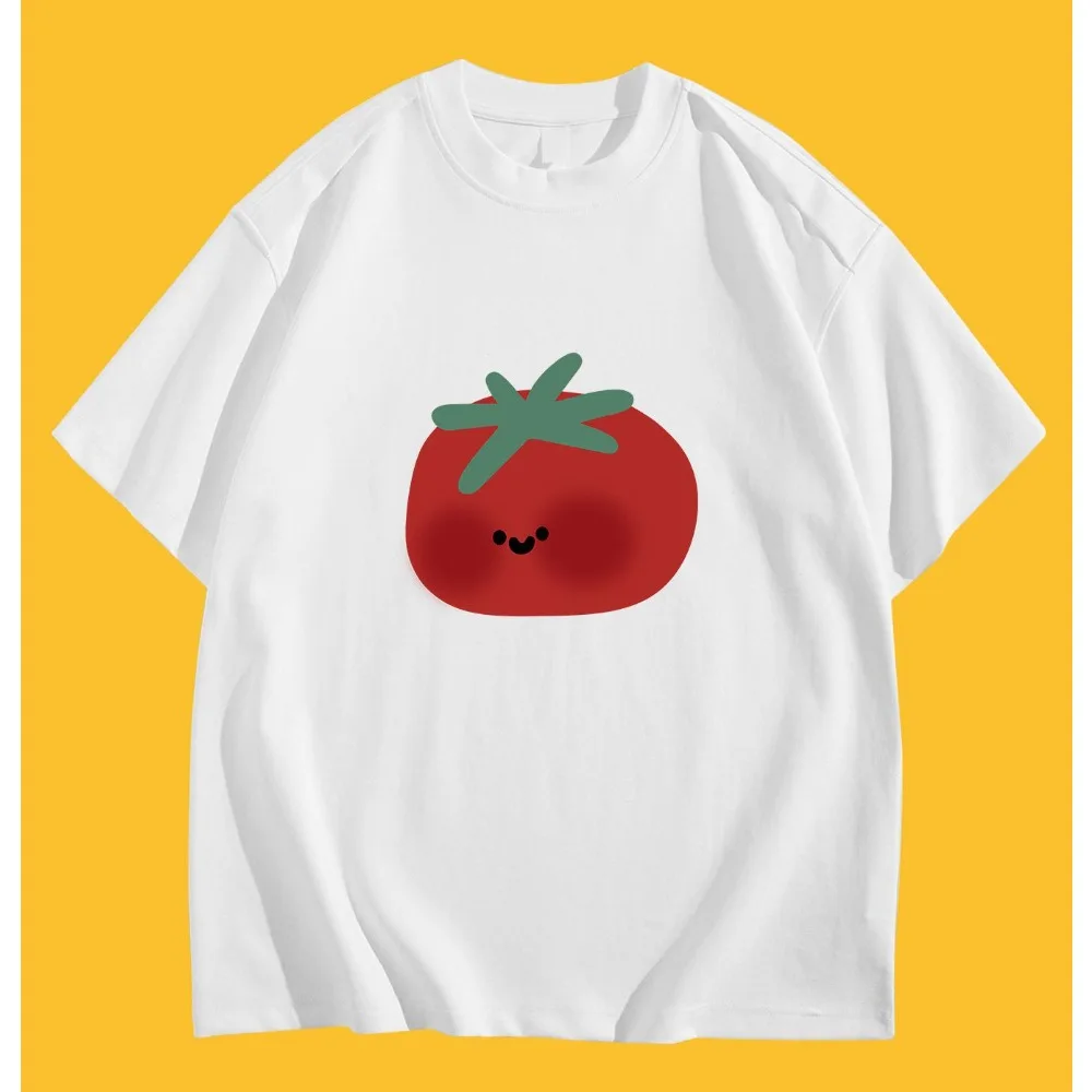 Funny Cute Tomato T-Shirt Women Men Kawaii Vegetable Graphic Tee Summer Fashion Short Sleeve Harajuku Casual Unisex Tops