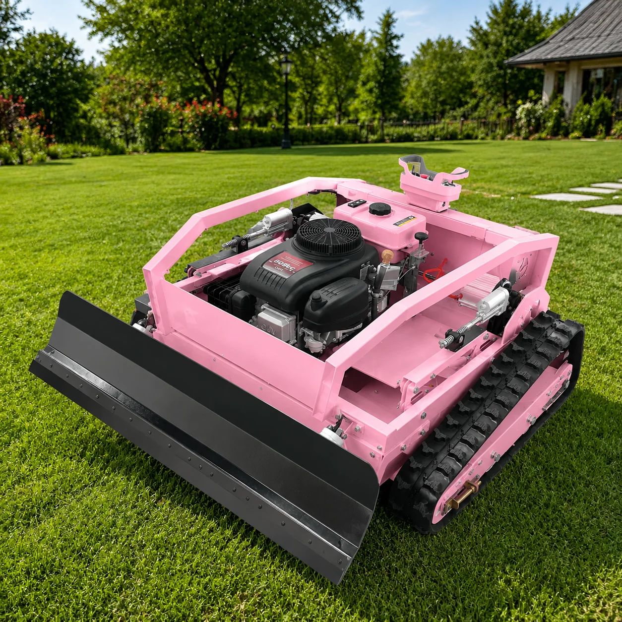 Crawler Brush Mower Remote Control Lawn Mower 45° Climbing for Orchard Farm Grass Cutting