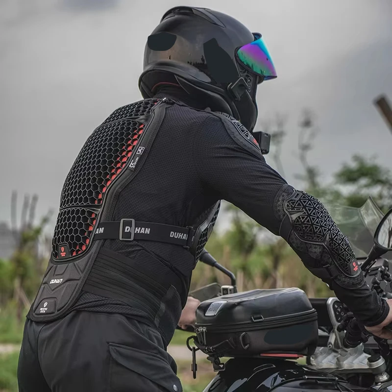 DUHAN New Motocross Armor Anti Fall Chest Back Protection Moto Protective Gear Mesh Breathable Motorcycle Armor CE Certification