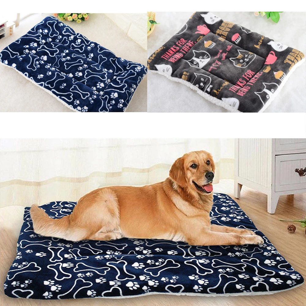 2024 New Pet Washable Home Blanket Large Dog Bed Cushion Mattress Kennel Soft Crate Dog Mat Print Pet Pillow Mat