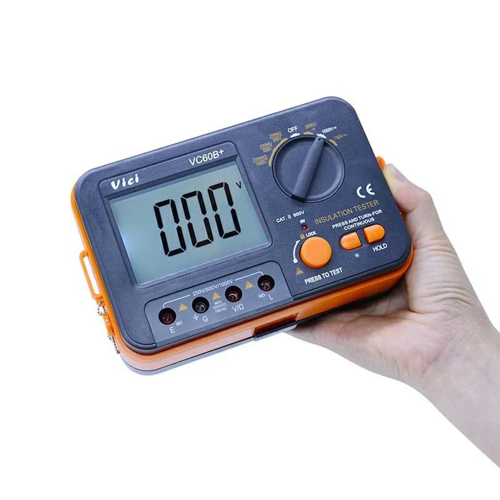 Digital MegOhm Meter Insulation Tester DCV ACV Resistance 0-2000M Ohm High Voltage Portable Multimeter DC 250/500/1000V AC750V