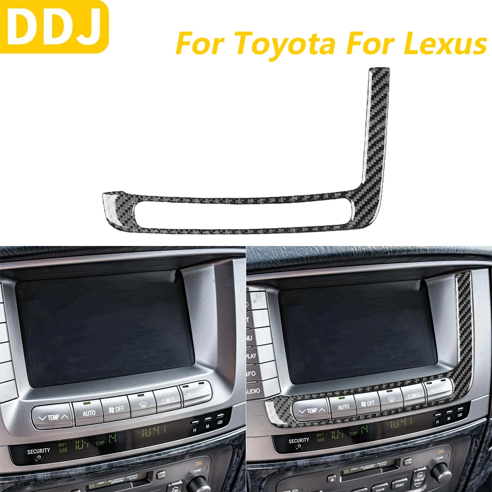 

Для Lexus LX470 для Toyota Land Cruiser 2003-2007 углеродное волокно, крышка панели управления кондиционером, накладка, автомобильные аксессуары, наклейка