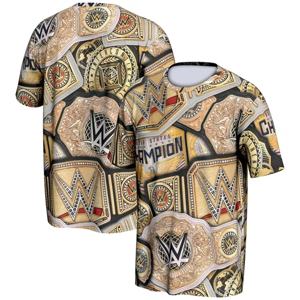الصيف ProSphere WWE بطولة غير محاضعة حزام تي شيرت 2025 الصيف الرجال ثلاثية الأبعاد تي شيرت مطبوع Formen الشارع سترة رياضية علوية