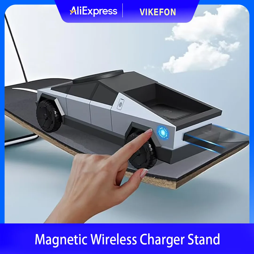 

Магнитное беспроводное зарядное устройство 3 в 1, модель автомобиля, дизайнерская подставка для телефона для Magsafe iPhone 17 16 15 14 Apple Watch 10 ~ 2 SE AirPods