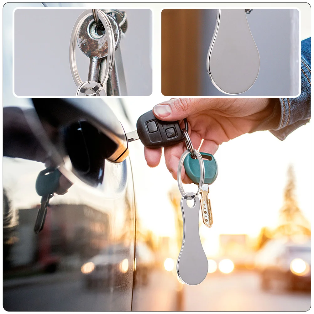 4 Stück Schlüssel ring Disassembler Wagen Token Shopping Push Fob Entferner Edelstahl leichte Ringe