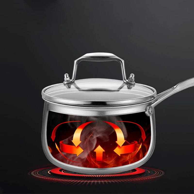 Titanium milk pot  2L uncoated hot pot cookware Pan Kitchen stockpot steamer baby milk pan noodle pot Hot oil induction cooker