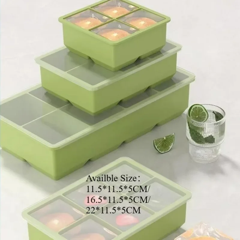 Ice Cube Mold Square with Lid Small Ice Grid Kitchen Household Ice Box Food Grade Silicone Ice Grid Manufacturer